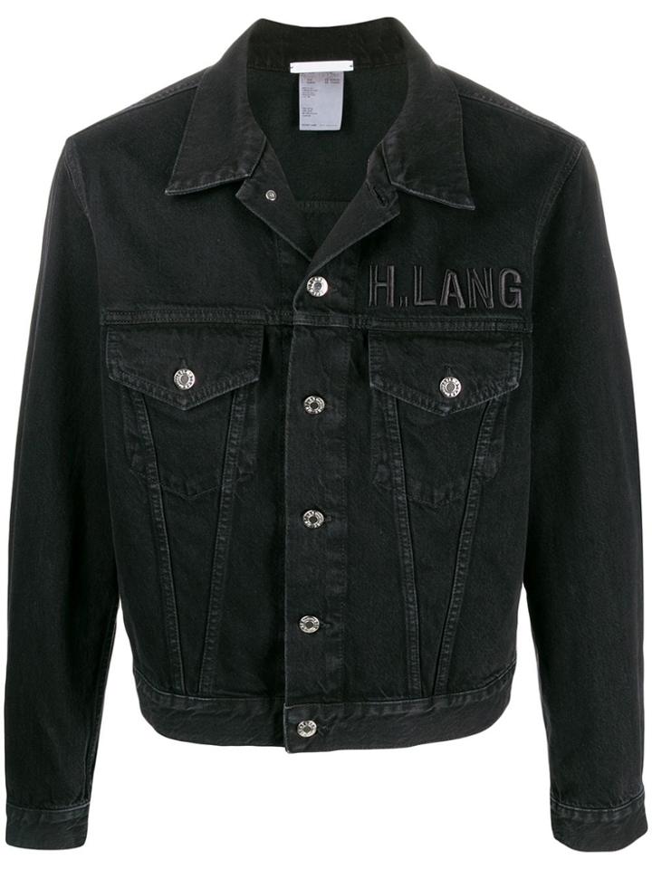 Helmut Lang Logo Embroidered Denim Jacket - Black