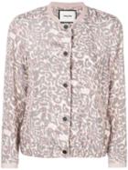Max & Moi Leopard Print Bomber Jacket - Pink