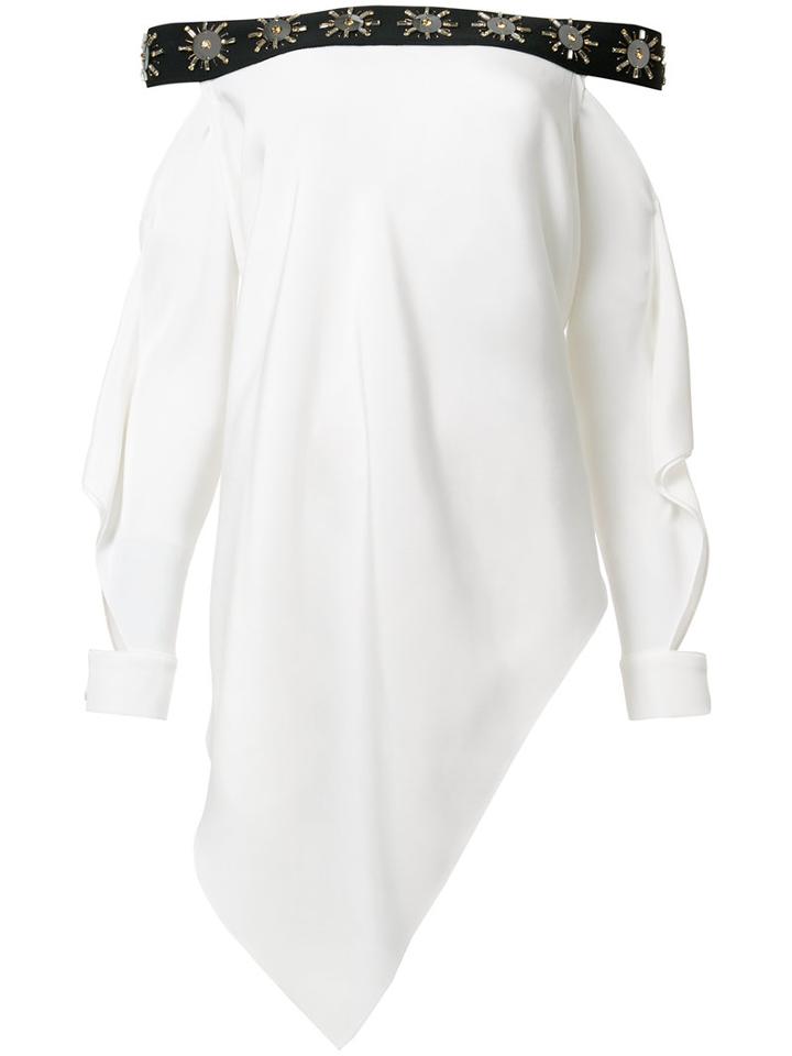 Roland Mouret Asymmetric Tunic, Women's, Size: 12, White, Silk