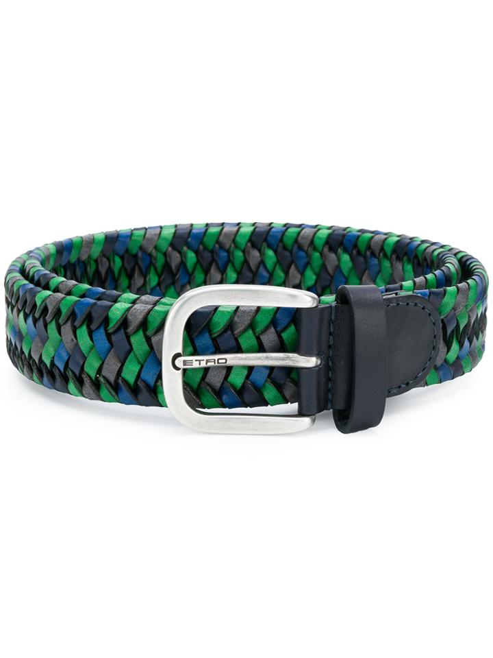 Etro Plaited Belt - Green