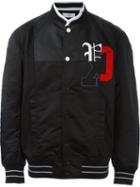 Facetasm Logo Print Bomber Jacket, Men's, Size: 2, Black, Nylon/polyester