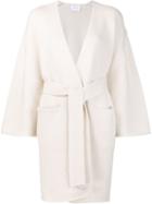 Ryan Roche Belted Cardigan, Women's, Size: Xs, White, Cashmere