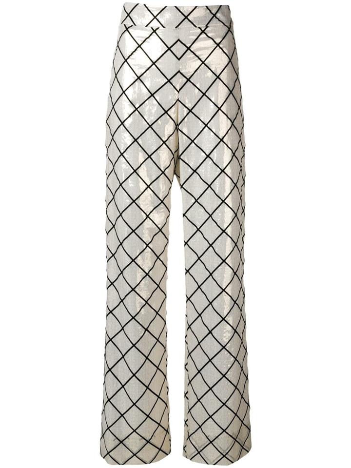 Genny Geometric Printed Trousers - Neutrals