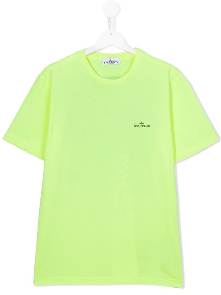 Stone Island Kids Logo Print T-shirt, Boy's, Size: 10 Yrs, Yellow/orange