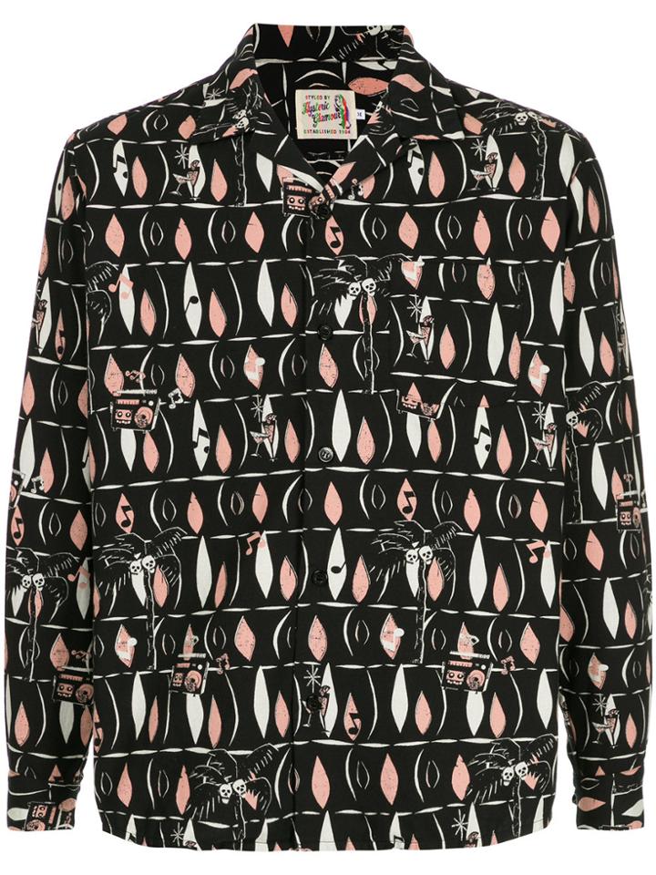 Hysteric Glamour Print Long-sleeve Shirt - Blue