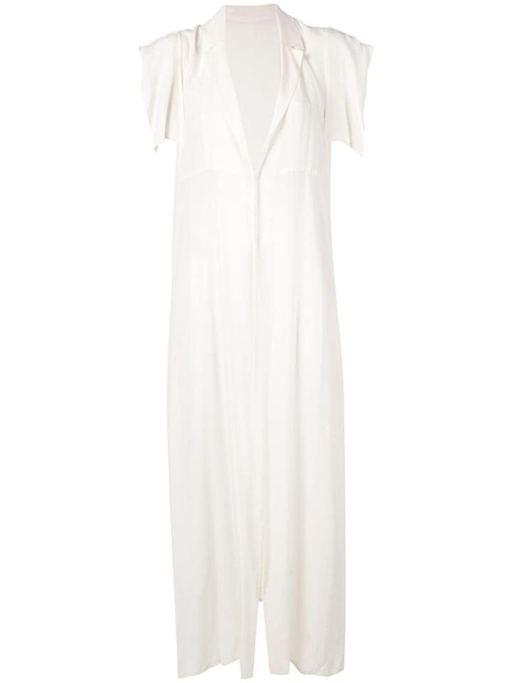 Yohji Yamamoto Pre-owned Shortsleeved Sheer Maxi Jacket - White