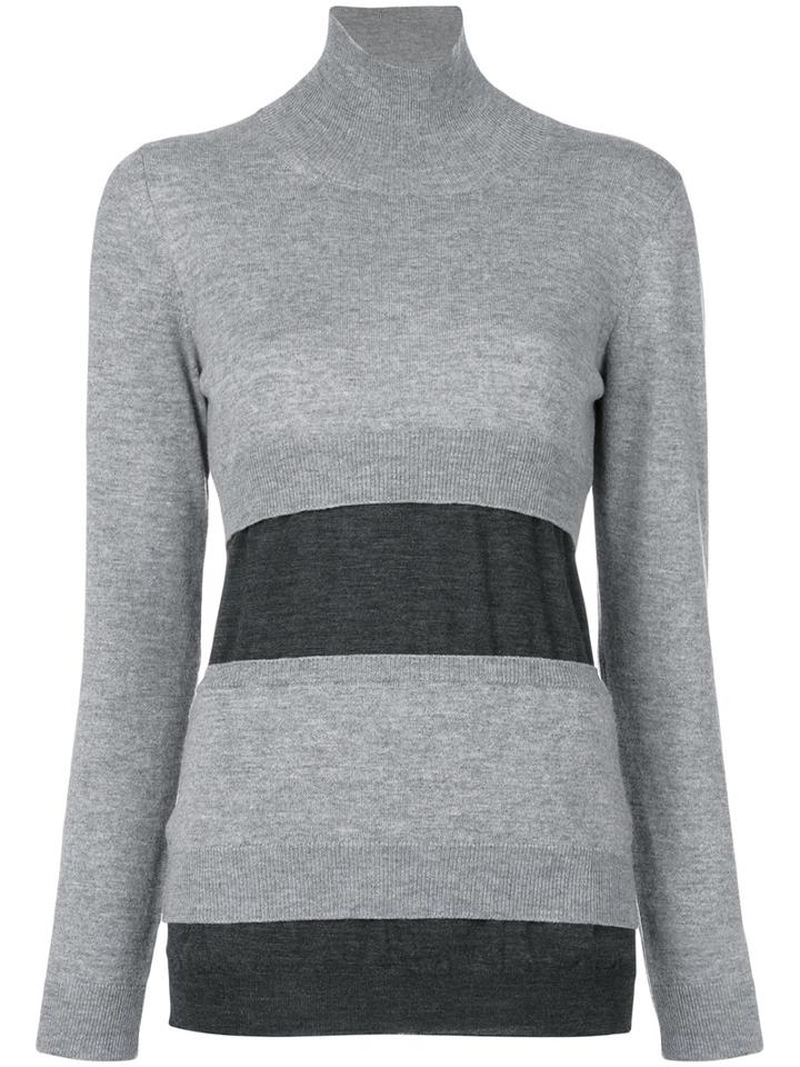 Marni - Panelled Turtleneck Sweater - Women - Cashmere/virgin Wool - 44, Grey, Cashmere/virgin Wool