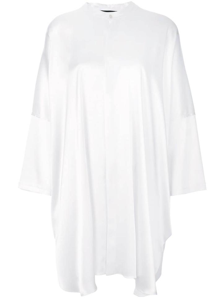 Baja East Silky Shirt Dress - White