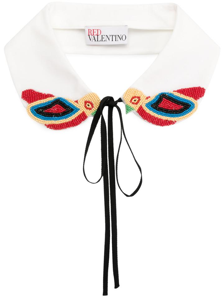 Red Valentino Beaded Collar - White