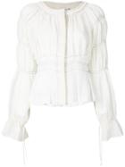 Altuzarra Tiered Sleeve Cropped Jacket - White