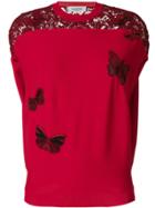 Valentino Embroidered Butterfly Top