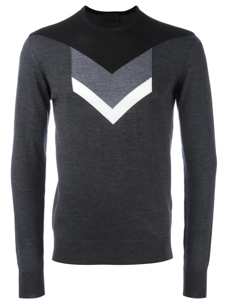 Les Hommes Arrow Intarsia Sweater