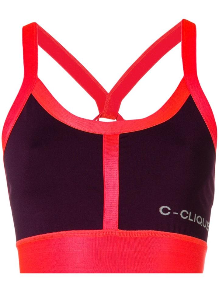 Pinko Panelled Crop Top - Pink & Purple