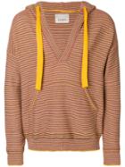 Laneus Striped Drawstring Hoodie - Multicolour