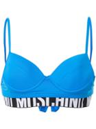 Moschino Logo Bikini Top - Blue
