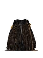 Saint Laurent Small Talitha Fringe Bucket Bag - Black