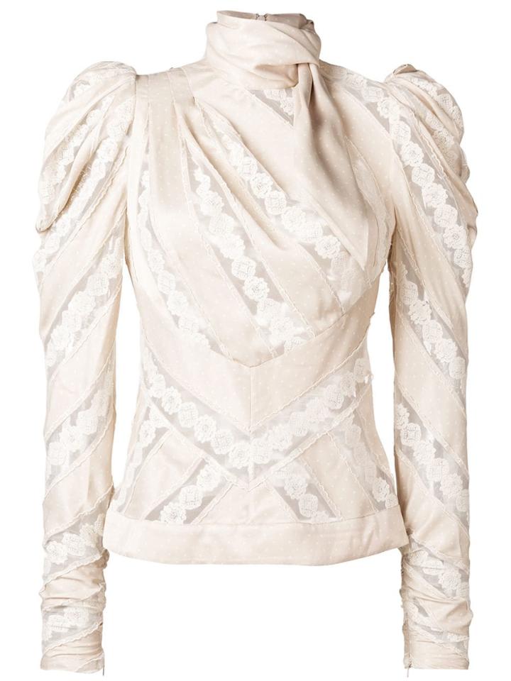 Zimmermann Pattern Longsleeved Blouse - Nude & Neutrals