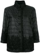 Ermanno Scervino Lace Detailing Quilted Jacket, Women's, Size: 40, Black, Polyester/polypropylene