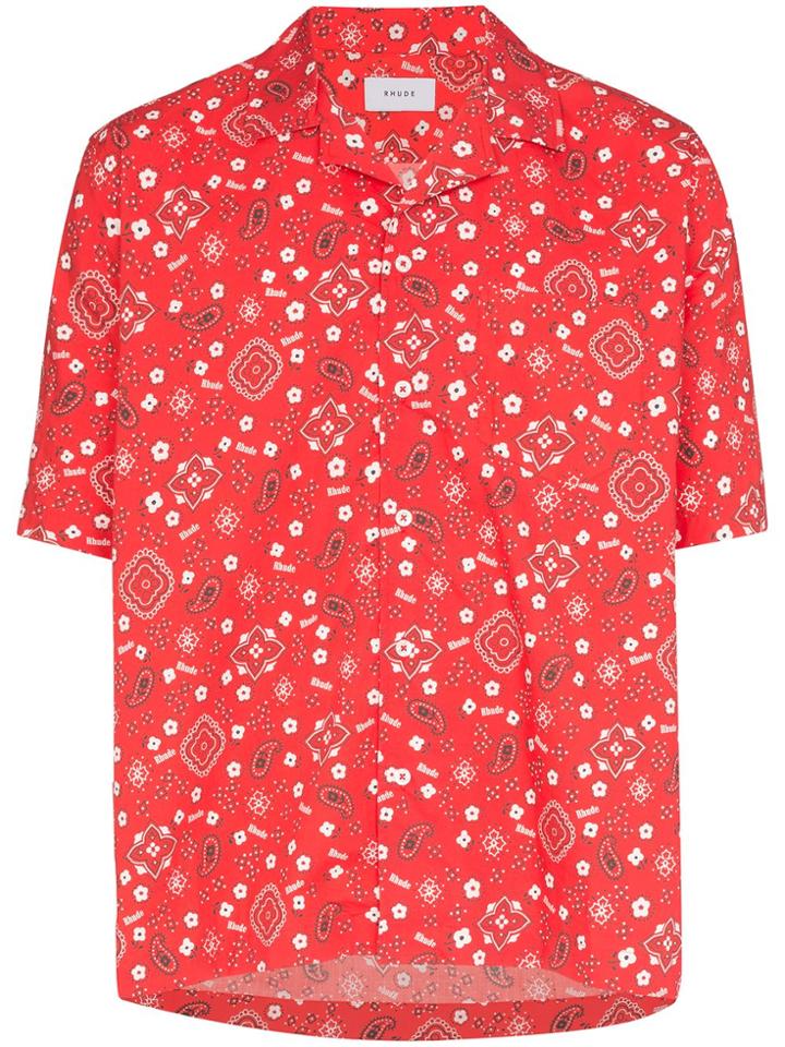 Rhude Bandana Print Short-sleeve Shirt - Red