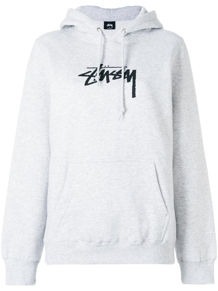 Stussy Logo Hoodie - Grey