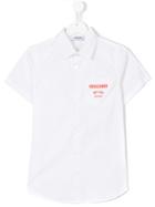 Moschino Kids Logo Printed Polo Shirt - White