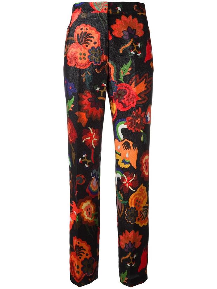 Paul Smith Floral Print Trousers, Women's, Size: 40, Silk/polyamide