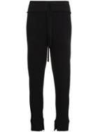 Ann Demeulemeester High-waisted Ribbed Track Pants - Black