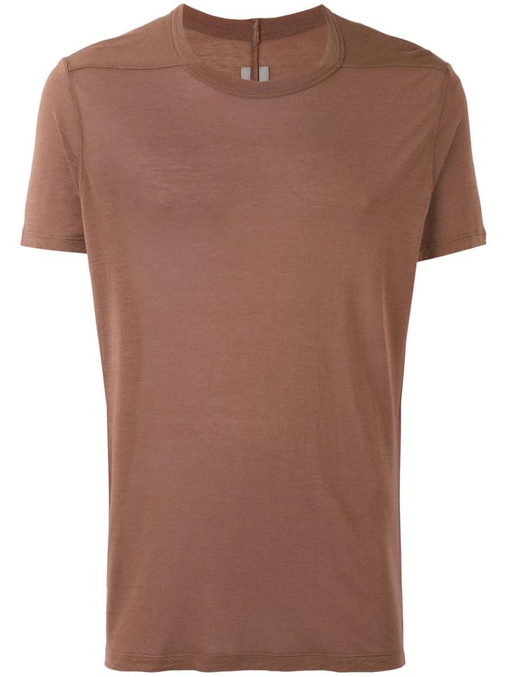 Rick Owens - Round Neck T-shirt - Men - Silk/viscose - M, Brown, Silk/viscose