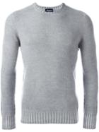 Drumohr Crew Neck Jumper, Men's, Size: 52, Grey, Lambs Wool