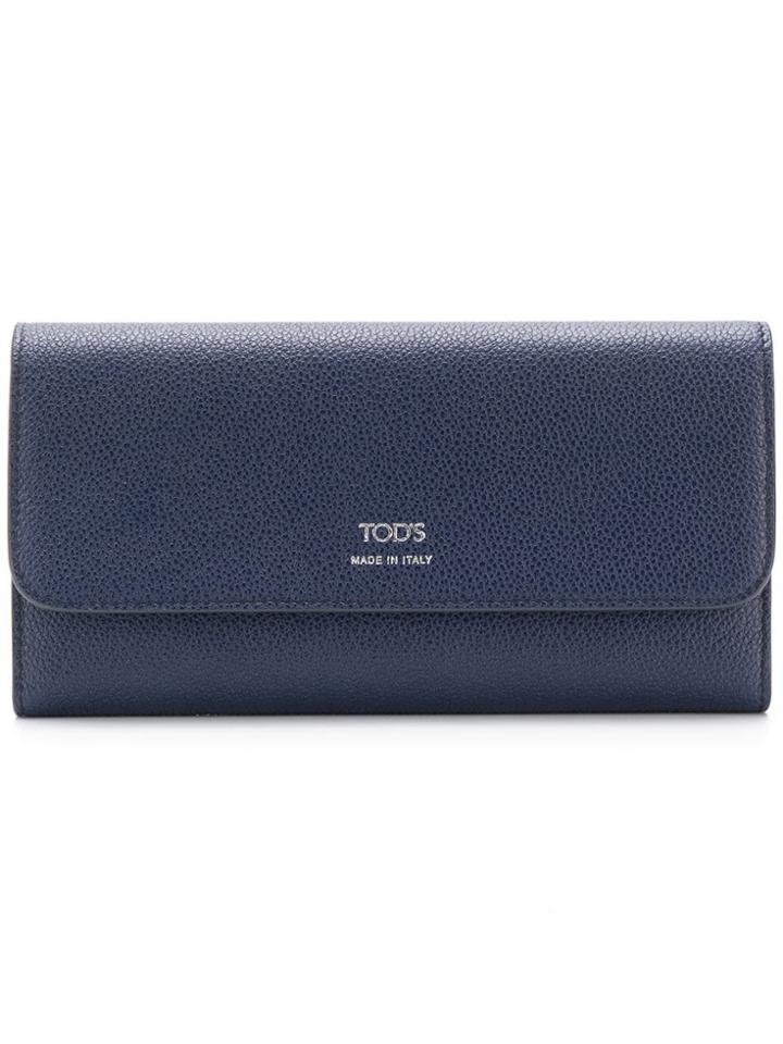 Tod's Logo Continental Wallet - Blue
