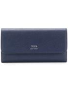 Tod's Logo Continental Wallet - Blue