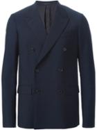 Jil Sander Double Breasted Blazer, Men's, Size: 50, Blue, Cotton/cupro/mohair/wool