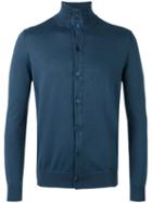 Cruciani - Button Front Stand-up Collar Cardigan - Men - Cotton - 58, Blue, Cotton