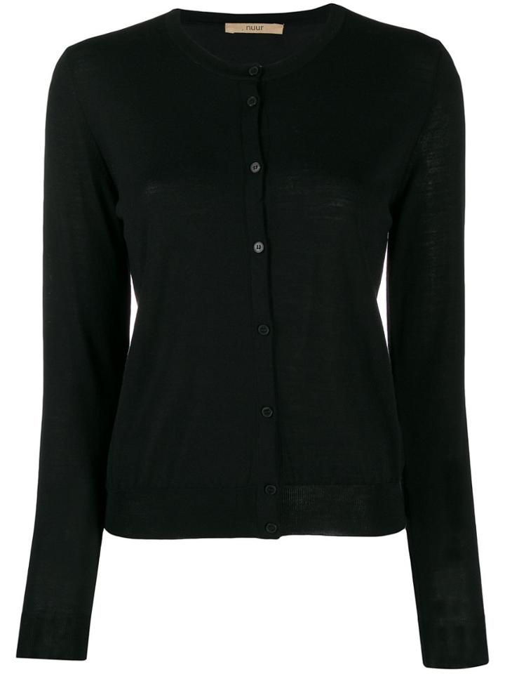 Nuur Round Neck Cardigan - Black