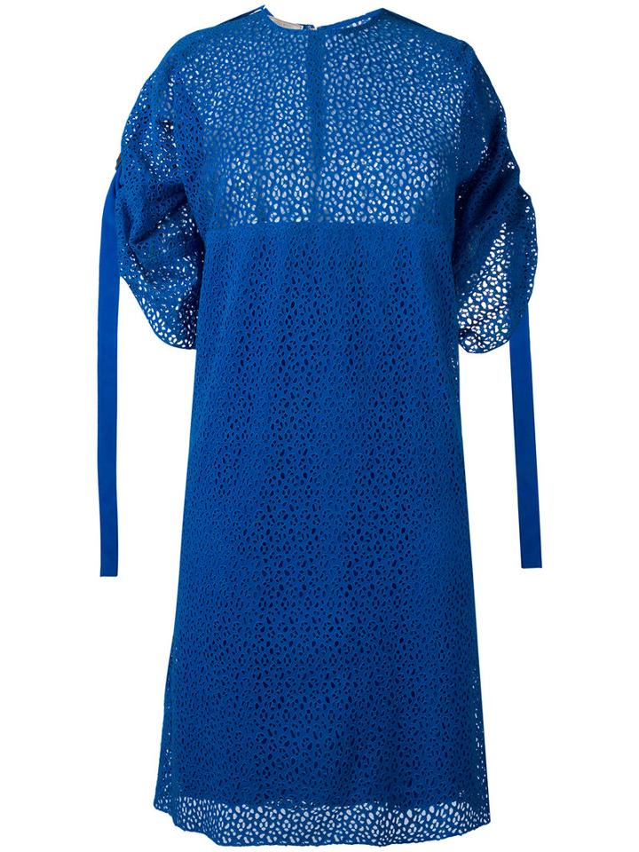 Nina Ricci - Perforated Dress - Women - Silk - 36, Women's, Blue, Silk