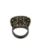 Loree Rodkin 18kt Black Gold And Diamond Square Ring