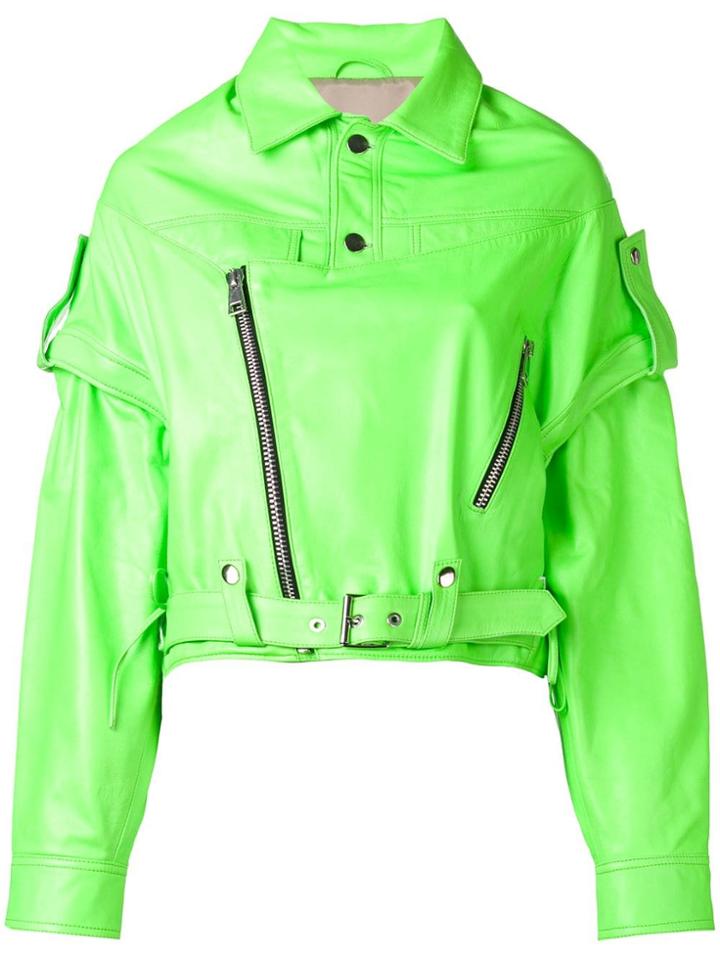 Manokhi Polo Biker Jacket - Green