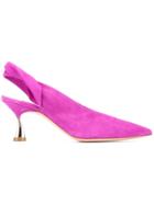 Casadei Pointed Toe Slingback Mules - Pink