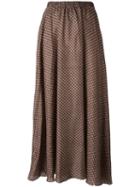Mes Demoiselles Patterned Maxi Skirt, Women's, Size: 36, Brown, Silk