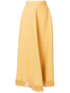 Nina Ricci Fringed Hem Skirt - Yellow & Orange