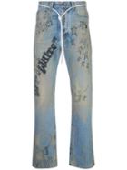Off-white Diagonal Wizard Relaxed Fit Jeans - Blue