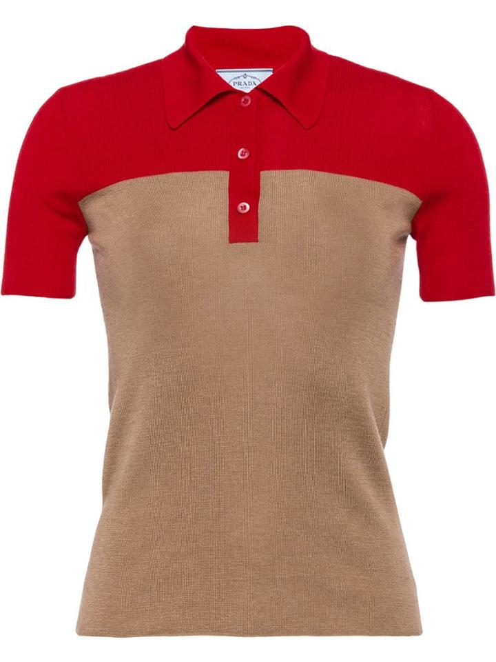 Prada Cashmere And Silk Polo Shirt - Brown