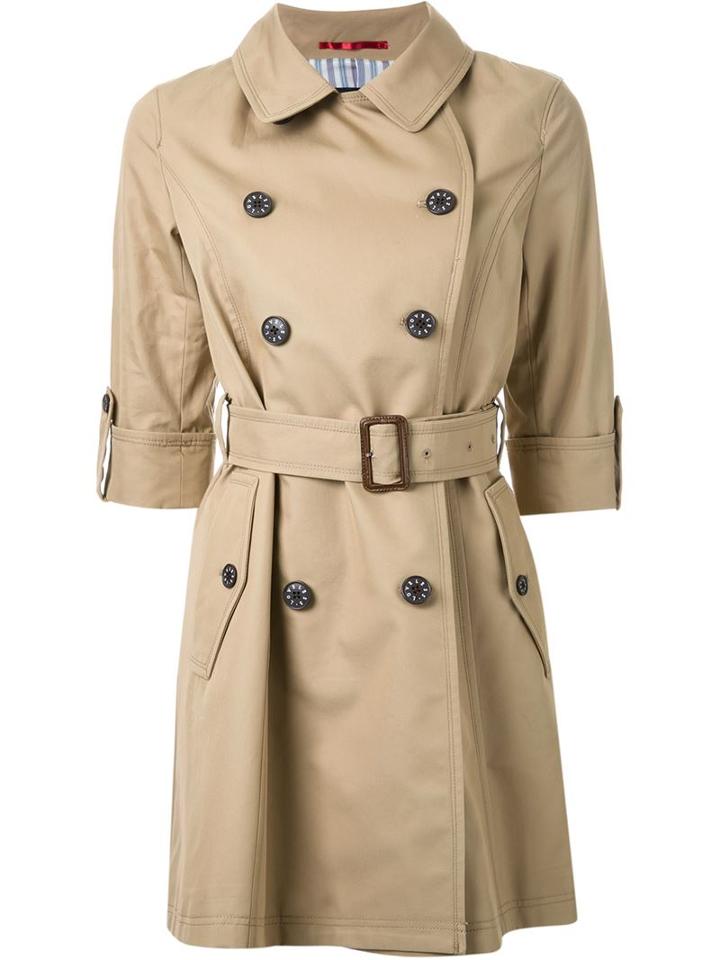 Loveless Half Sleeve Trench Coat, Women's, Size: 34, Brown, Cupro/cotton
