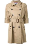 Loveless Half Sleeve Trench Coat, Women's, Size: 34, Brown, Cupro/cotton