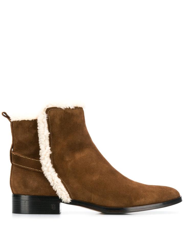 Parallèle Shearling Ankle Boots - Brown