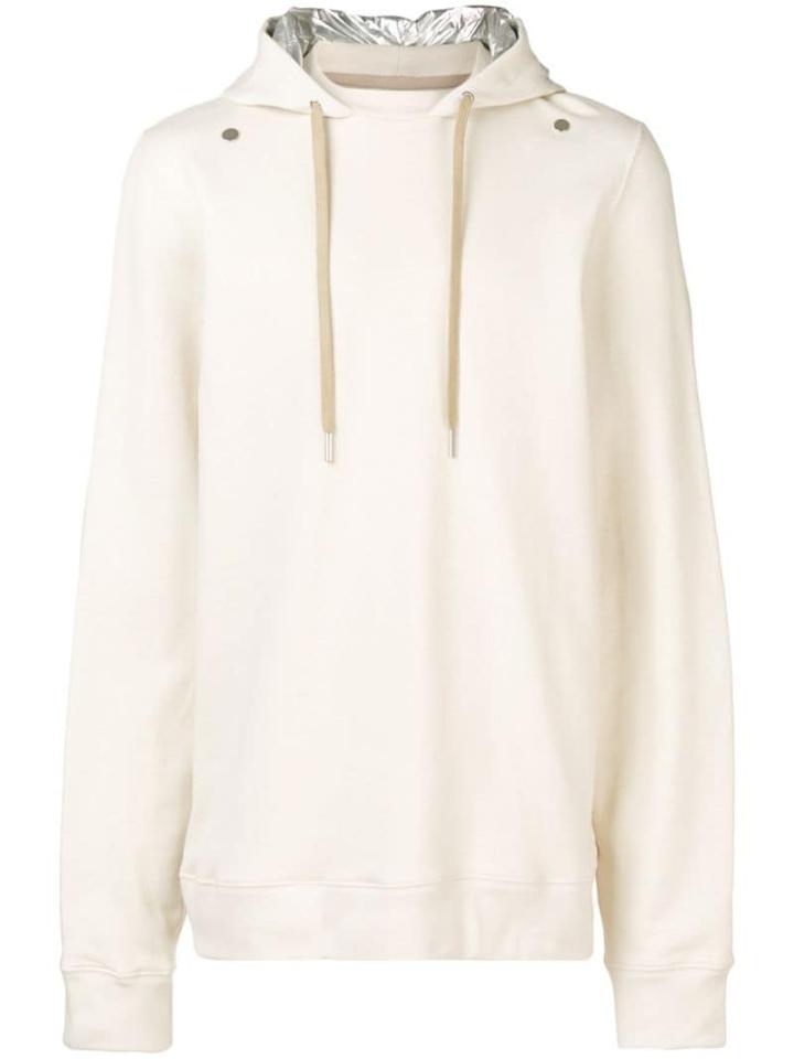 Zilver Hoodie In Organic Cotton And Contrast Hood In Recycled Nylon -