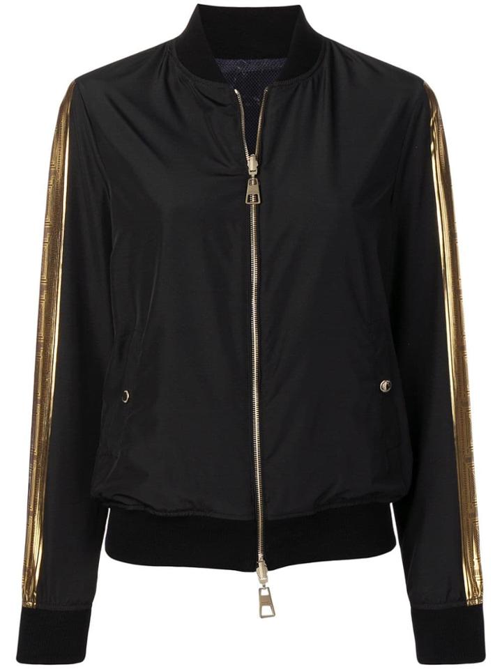 Versace Collection Black And Gold Bomber Jacket