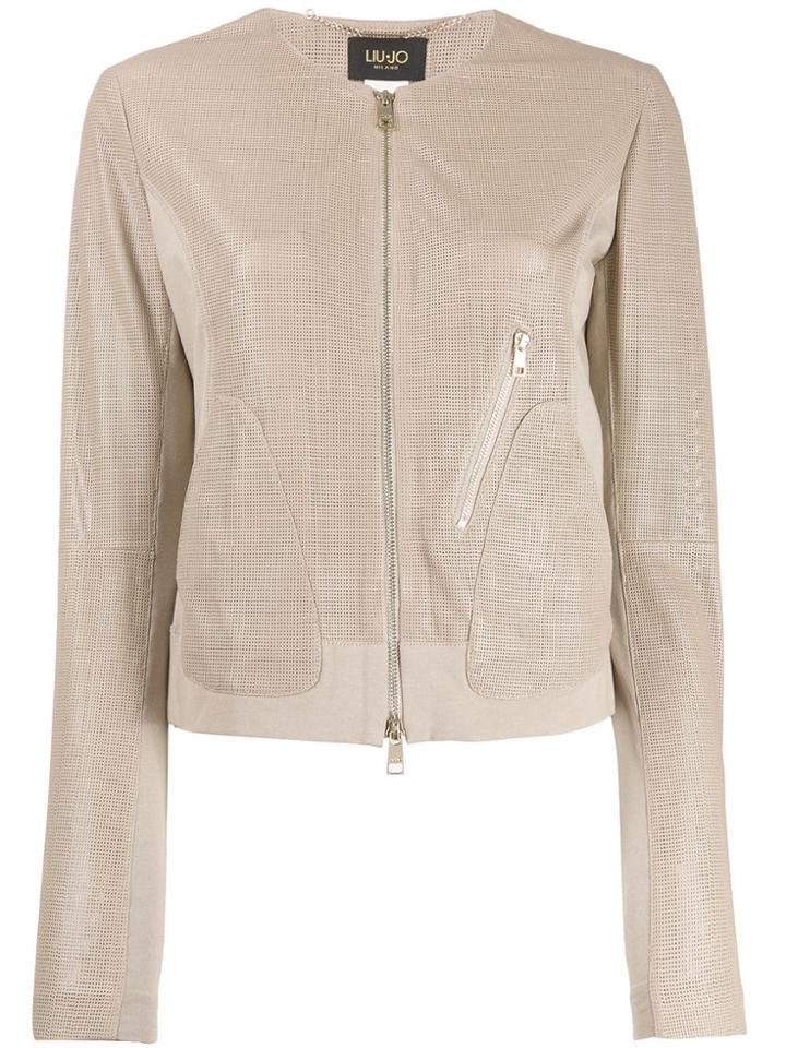 Liu Jo Perforated Design Jacket - Neutrals