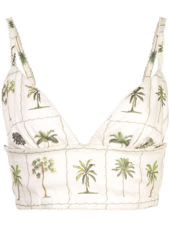 Agua By Agua Bendita Palm Tree Print Top - White