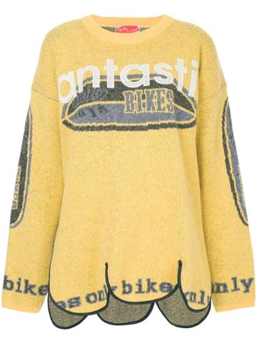 Yeah Right! Fantastic Bikes Knit Sweater - Yellow & Orange